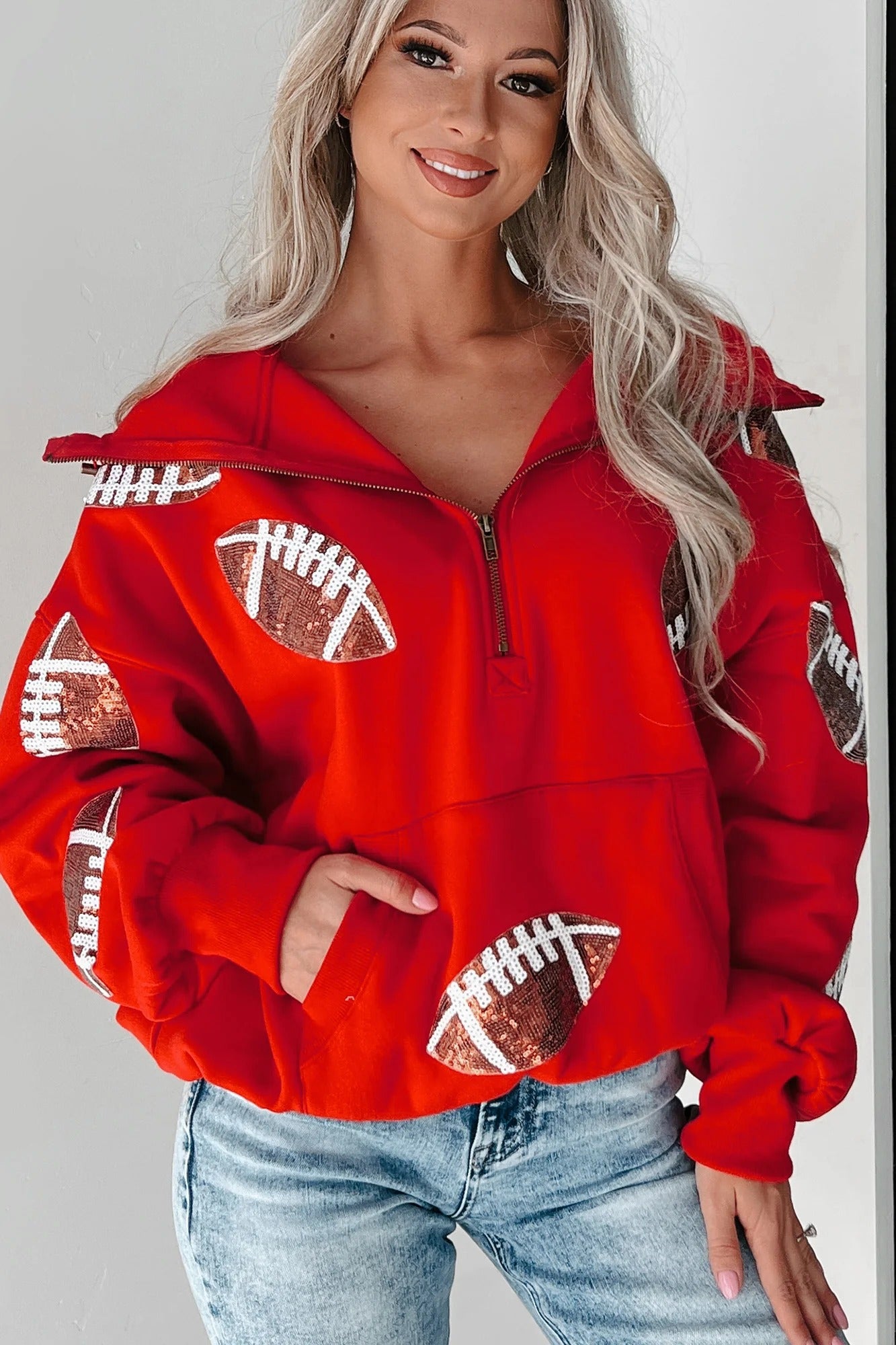 Football Sequin Hoodie