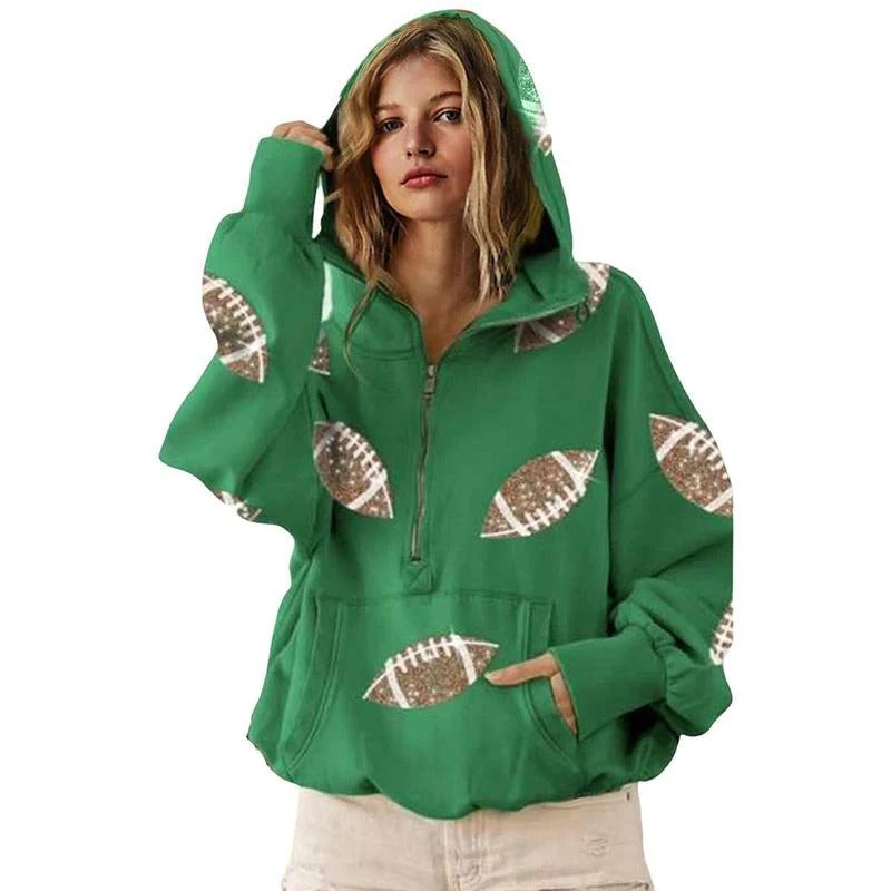 Football Sequin Hoodie