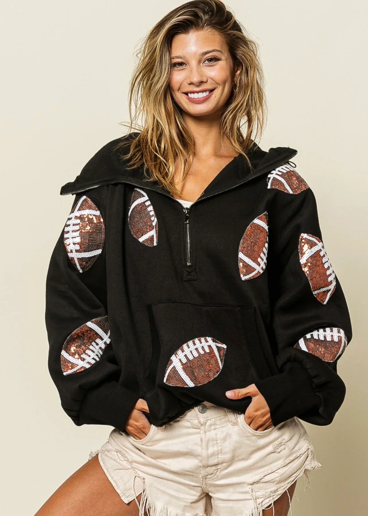 Football Sequin Hoodie