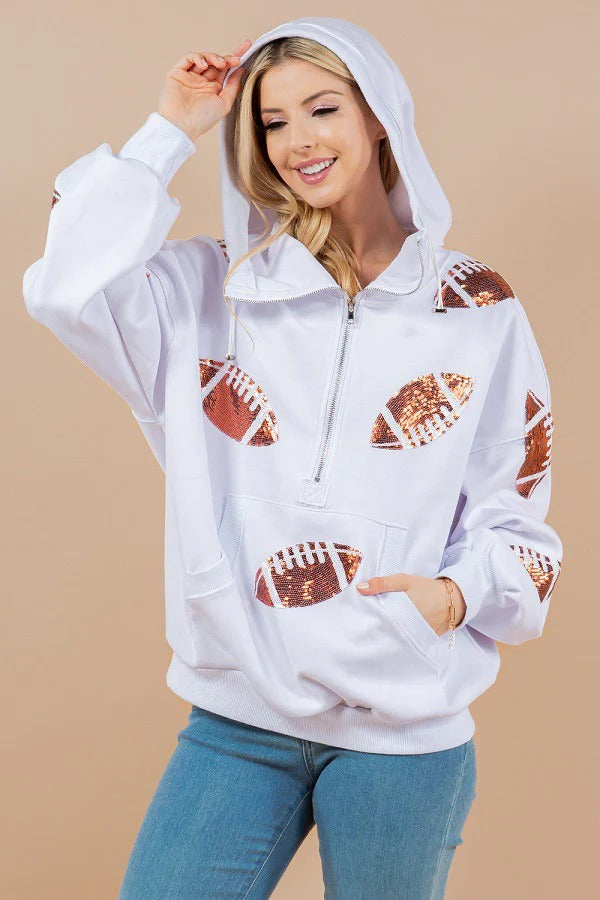 Football Sequin Hoodie