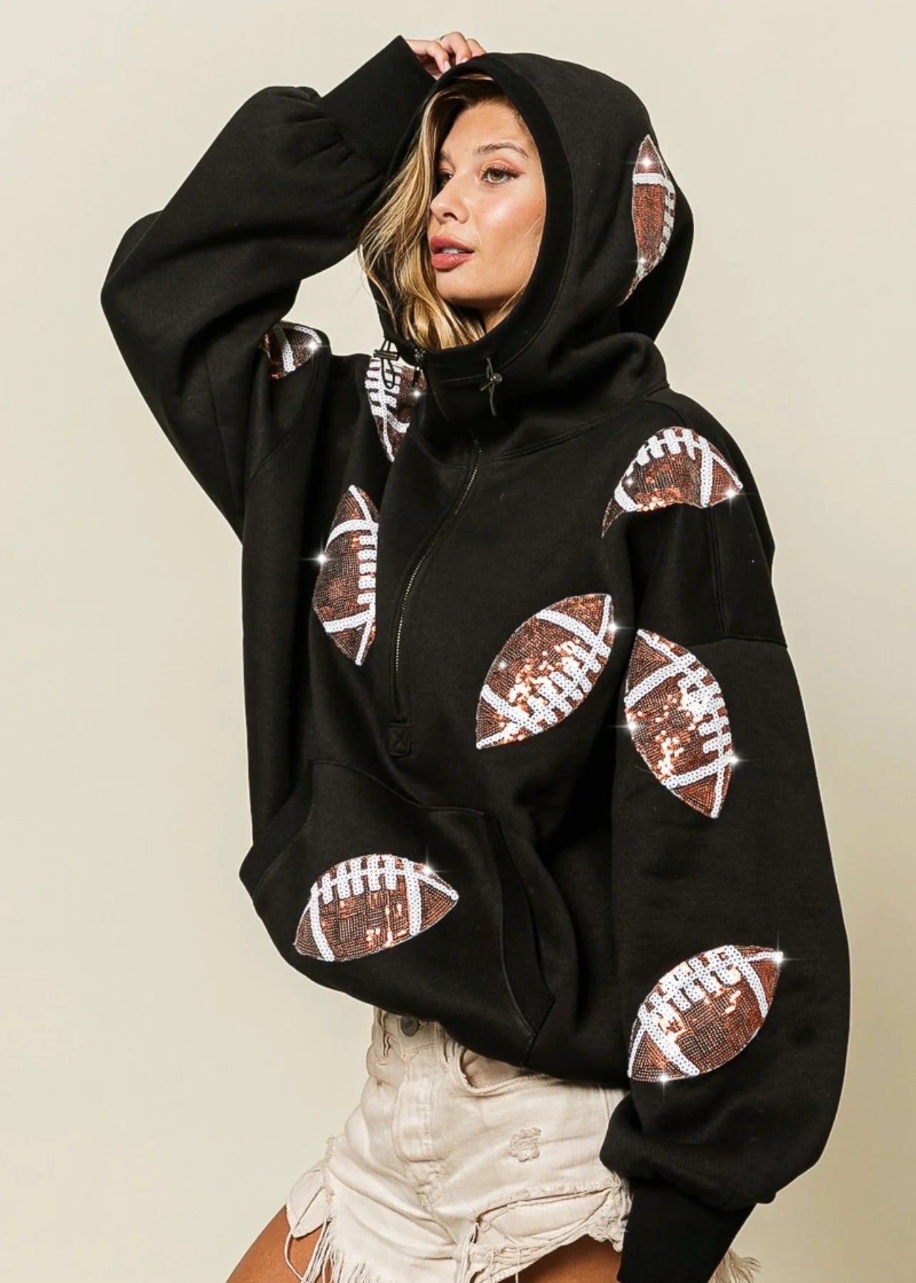 Football Sequin Hoodie