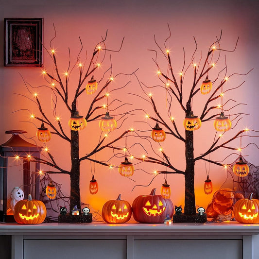Glowing Tree with Pumpkins