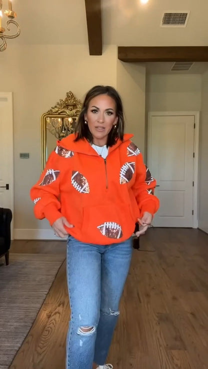Football Sequin Hoodie