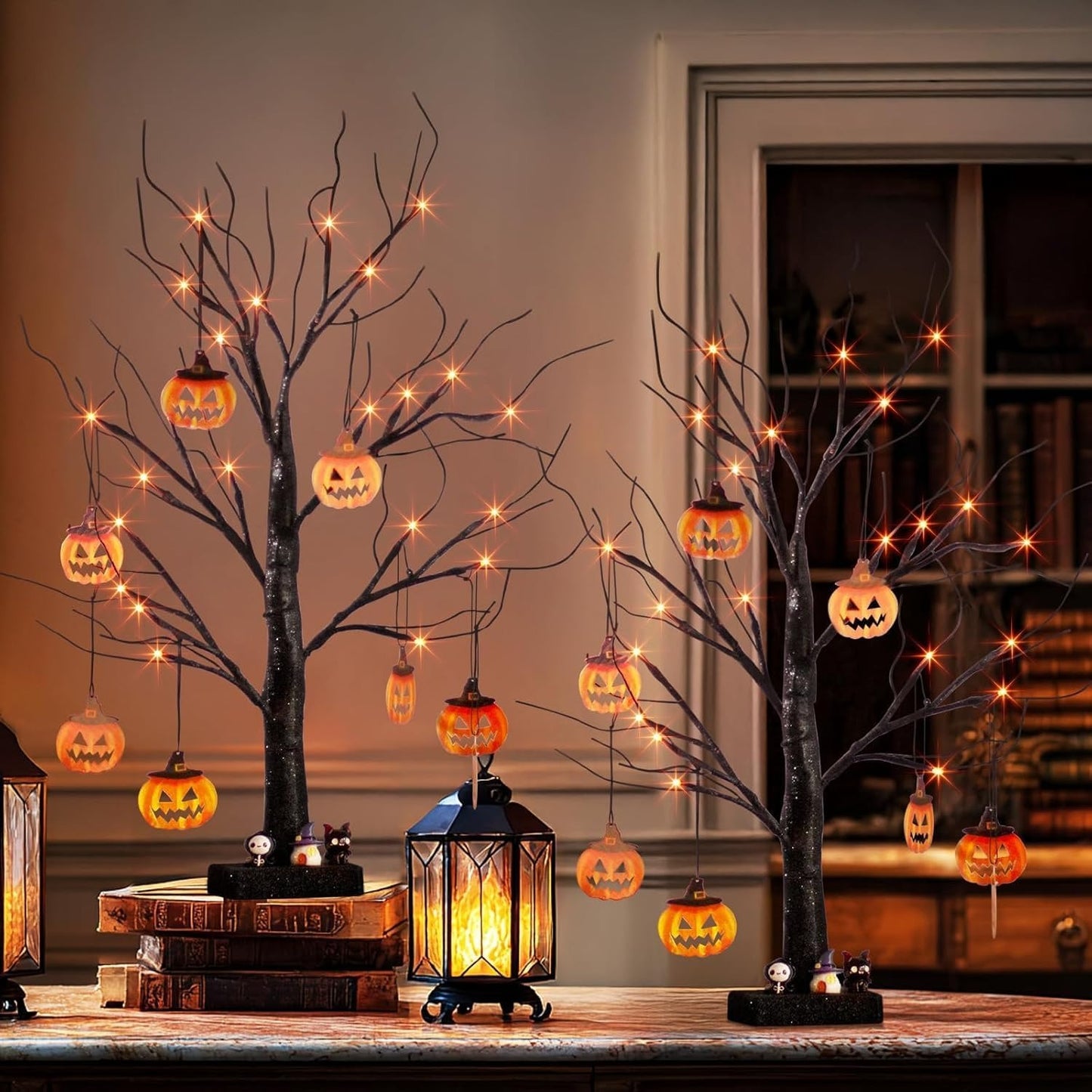 Glowing Tree with Pumpkins