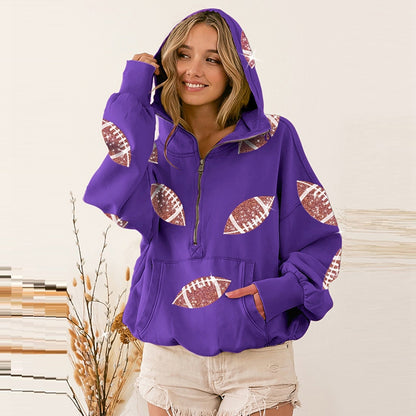 Football Sequin Hoodie