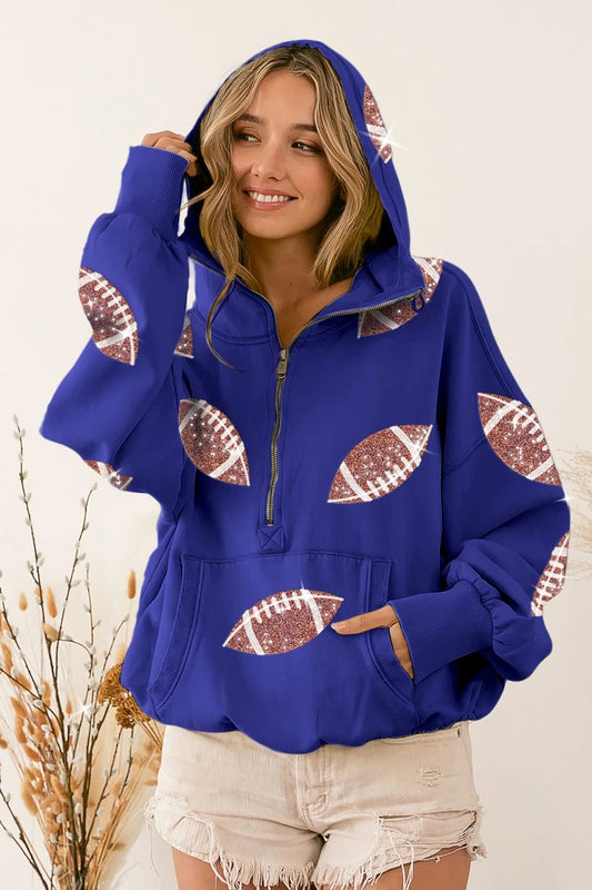 Football Sequin Hoodie